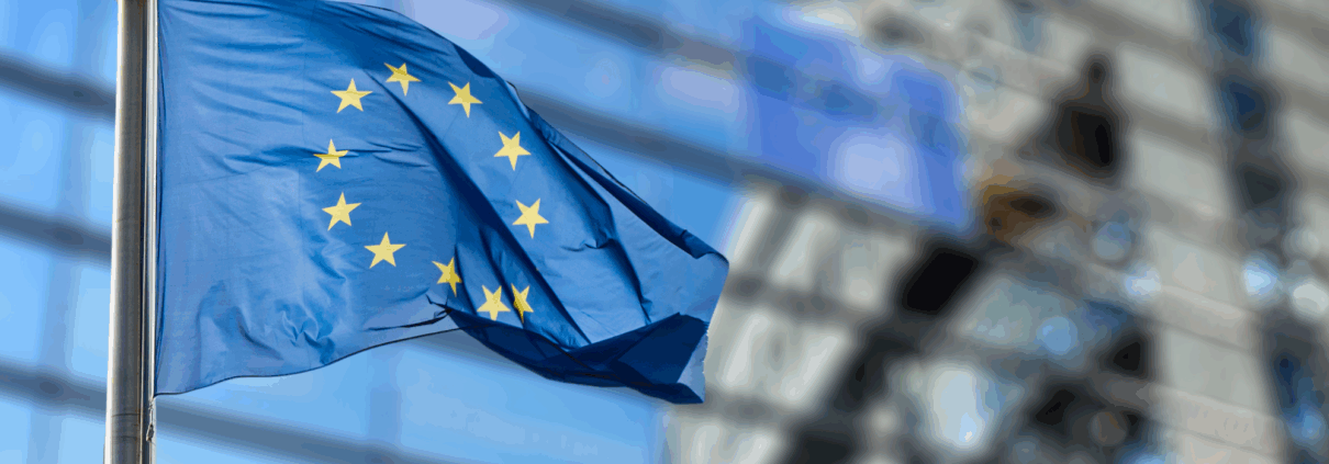 Zastava EU pred stavbo v Strasbourgu